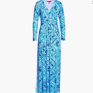 Lilly Pulitzer Nichola Maxi Dress Zanzibar Blue Size M
